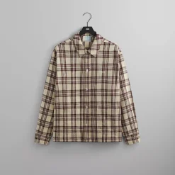 Cheap Kith L/S Boxy Collared Overshirt Magma