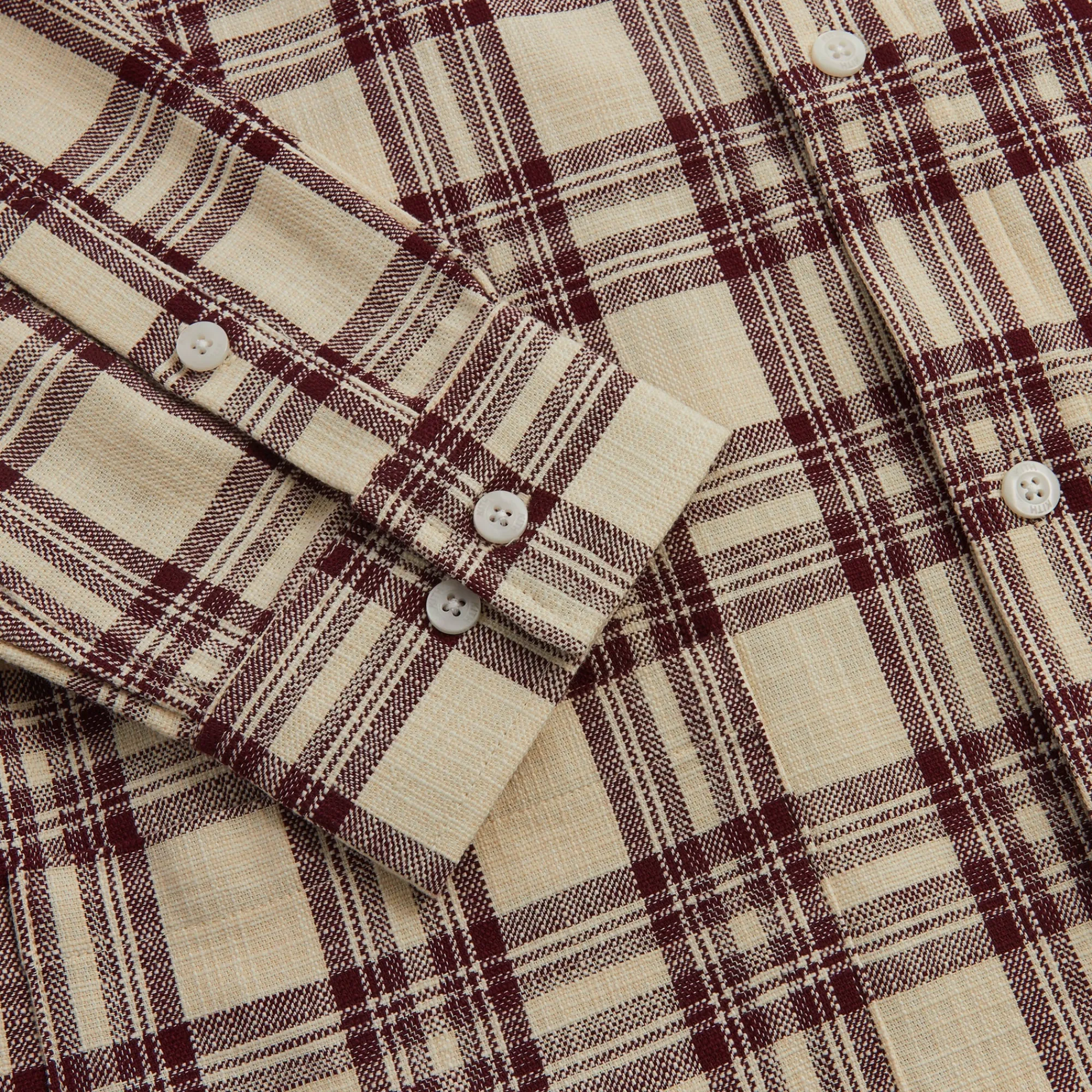 Cheap Kith L/S Boxy Collared Overshirt Magma
