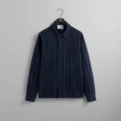 Flash Sale Kith L/S Poplin Boxy Collared Overshirt Nocturnal