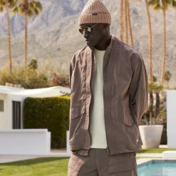 Online Kith Nylon Fulton Kimono Track Jacket Dusty Mauve
