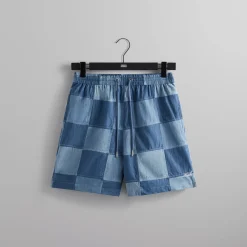 Cheap Kith Patchwork Active Short Indigo