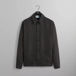 Hot Kith Pinstripe Linen L/S Boxy Overshirt Kindling