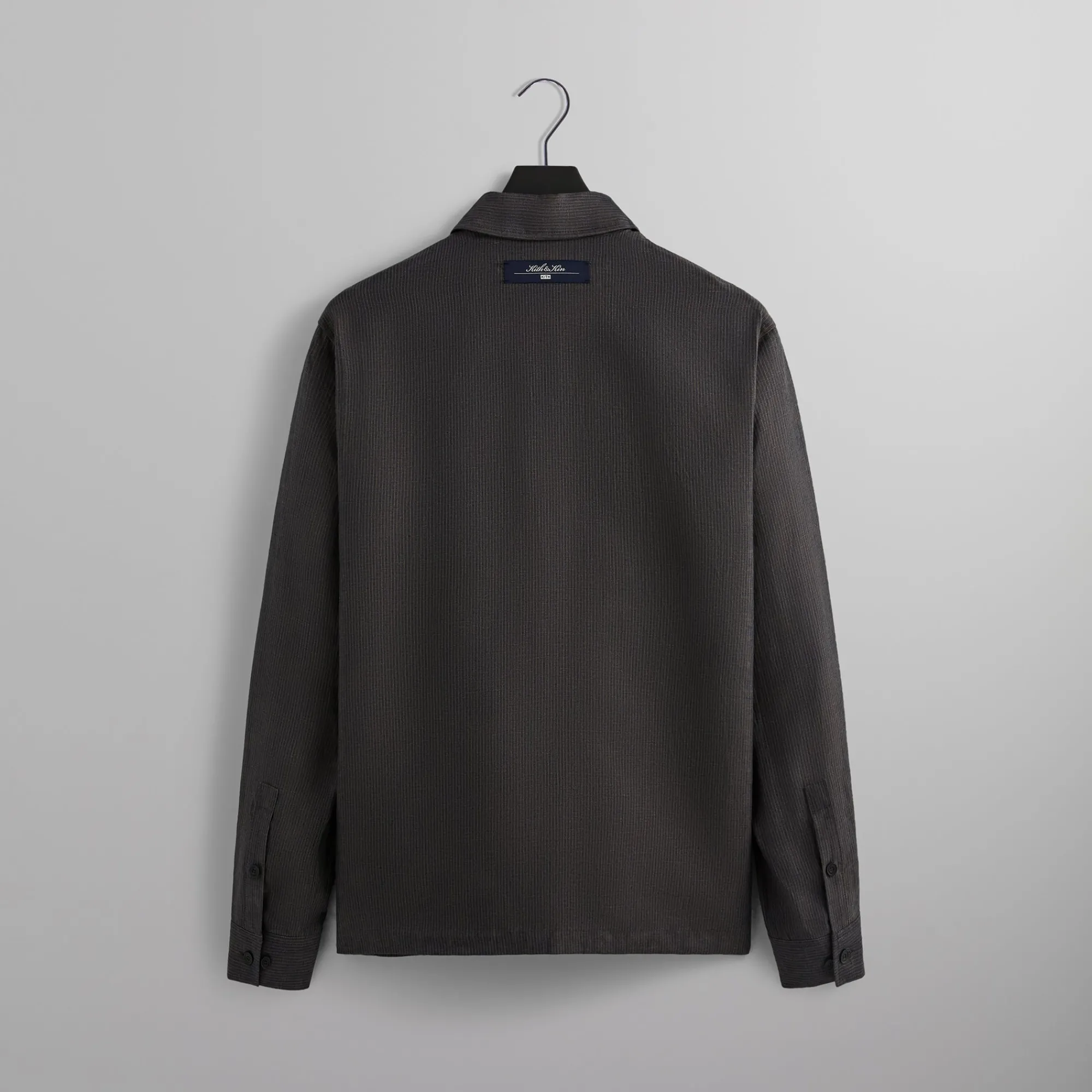 Hot Kith Pinstripe Linen L/S Boxy Overshirt Kindling