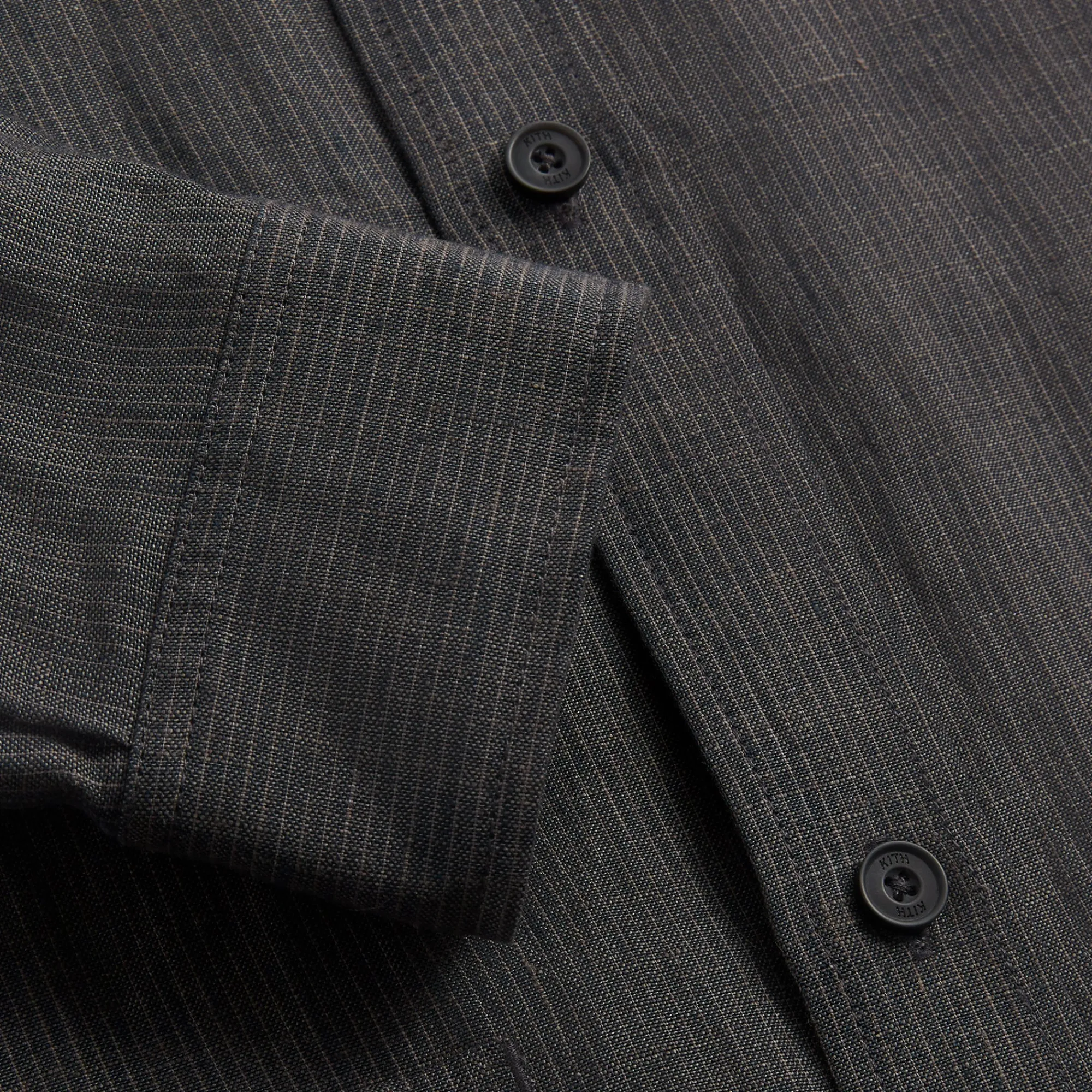 Hot Kith Pinstripe Linen L/S Boxy Overshirt Kindling