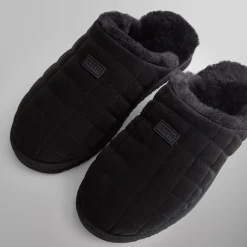 New Kith Puffed Classic Logo Slippers Black