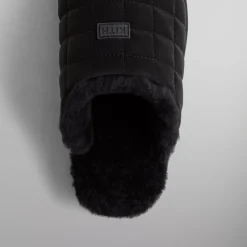 New Kith Puffed Classic Logo Slippers Black