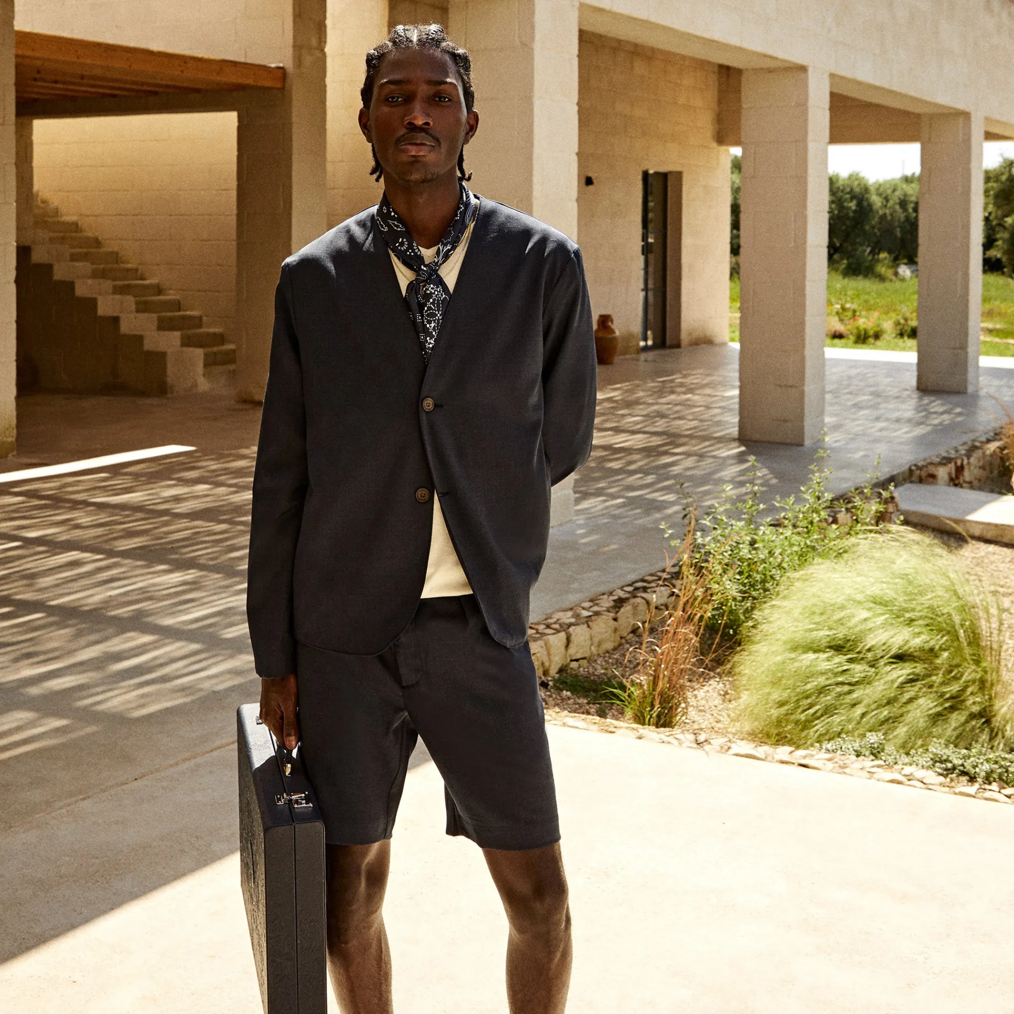Best Kith Shadow Check Collarless Jacket Nocturnal