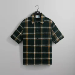 Sale Kith Shadow Plaid Boxy Collared Overshirt Stadium