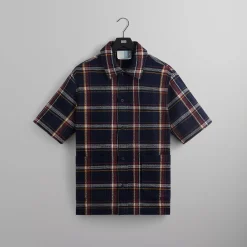 Store Kith Shadow Plaid Boxy Collared Overshirt Nocturnal