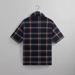 Store Kith Shadow Plaid Boxy Collared Overshirt Nocturnal