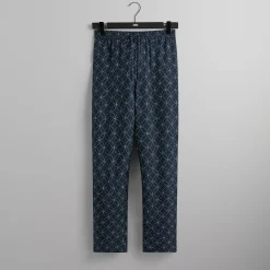 Sale Kith Silk Geometric Stitch Barrow Pant Nocturnal
