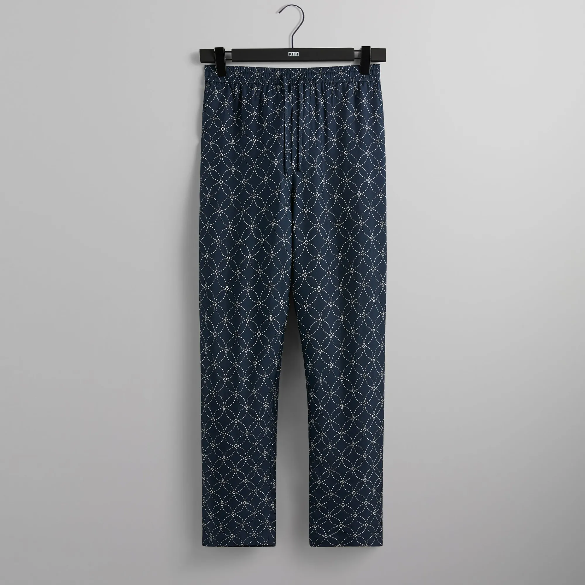 Sale Kith Silk Geometric Stitch Barrow Pant Nocturnal