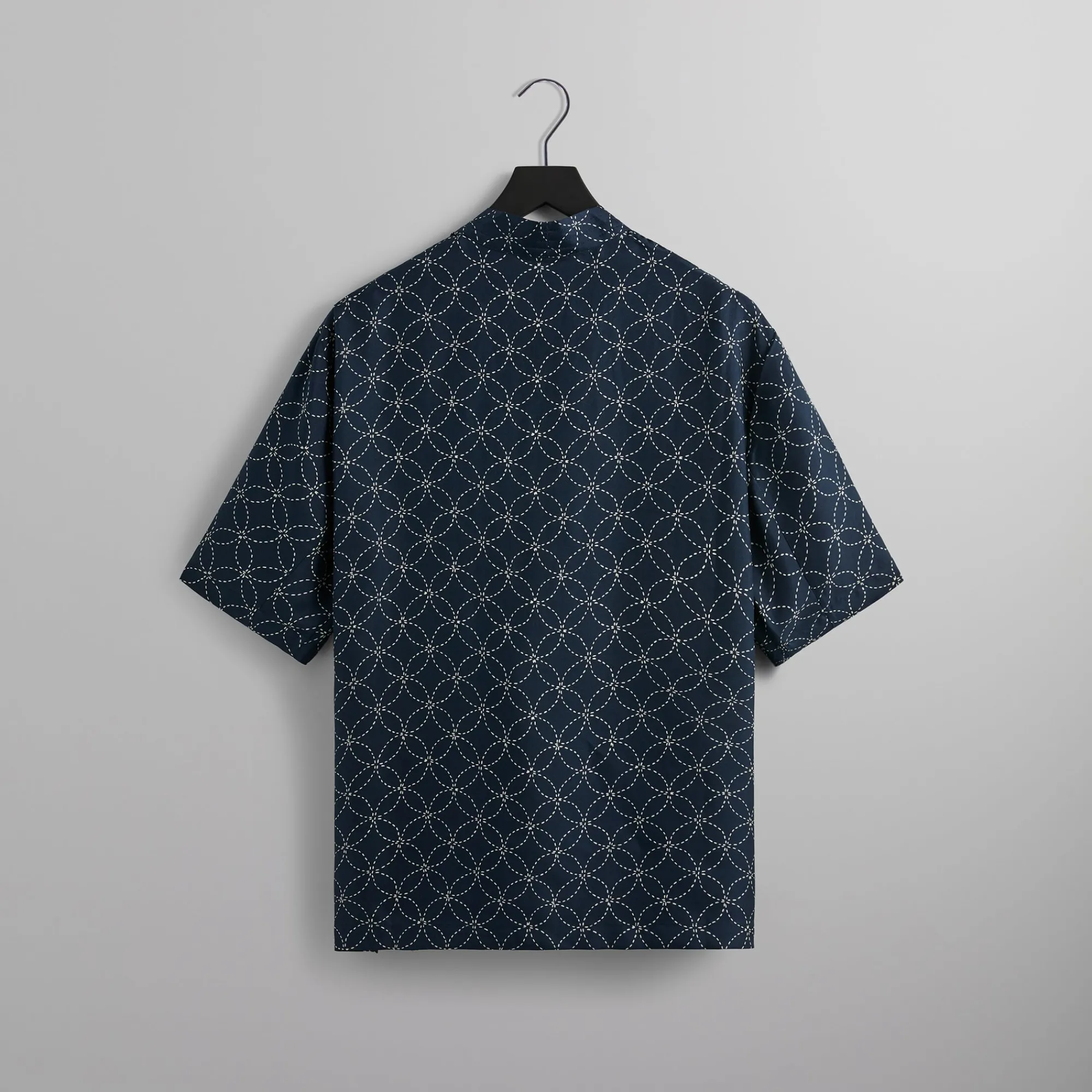 Shop Kith Silk Geometric Stitch Gi Shirt Nocturnal