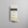 Best Sale Kith Striped Script Laurel Logo Sock Sandrift