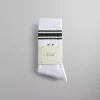 Sale Kith Striped Script Laurel Logo Sock White