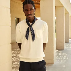 New Kith Sylvan Knit V-Neck Tee Sandrift