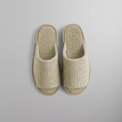 Cheap Kith Terry Summer Slides Canvas