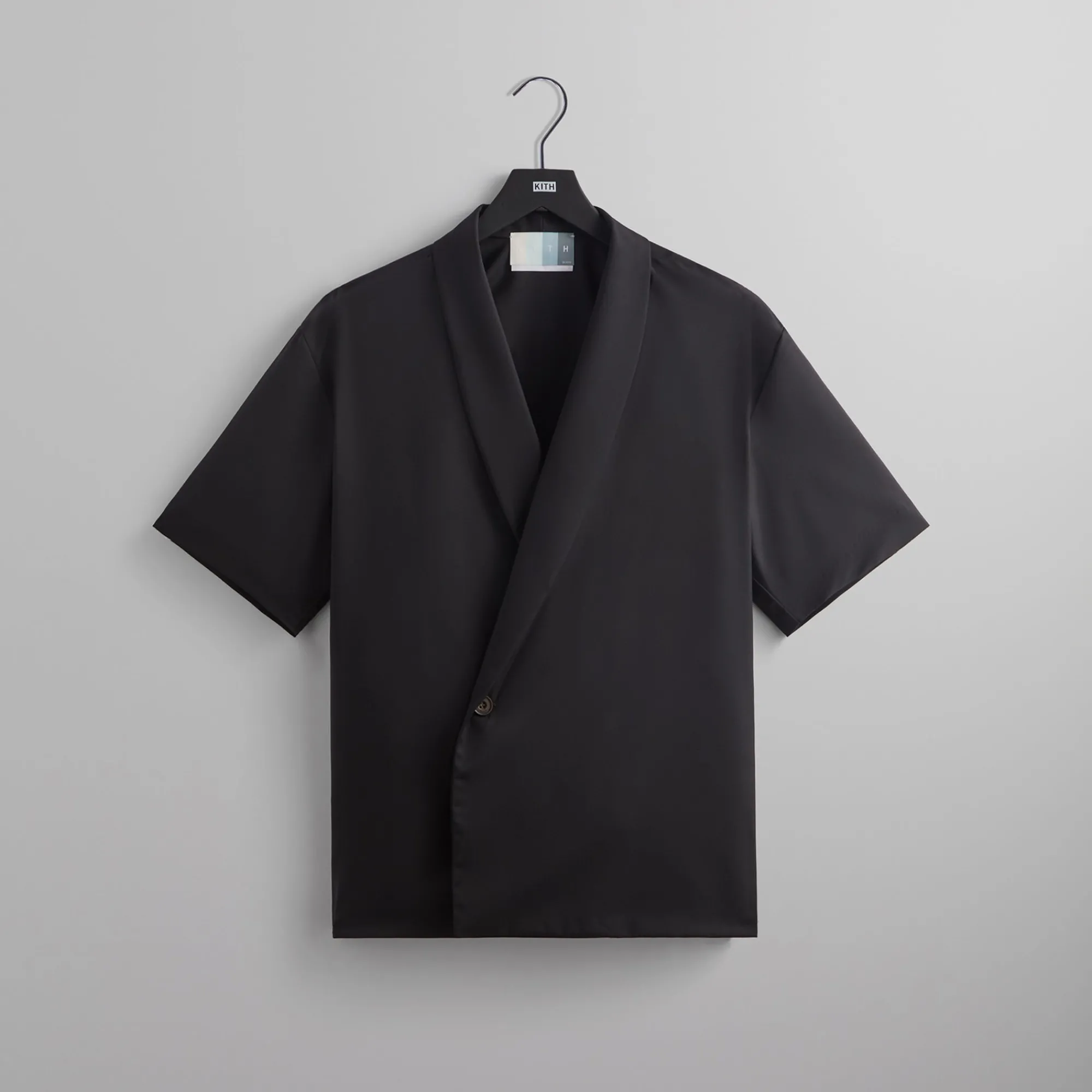 Cheap Kith Tropical Wool Thompson Crossover Shirt Black