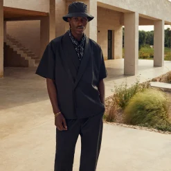 Cheap Kith Tropical Wool Thompson Crossover Shirt Black