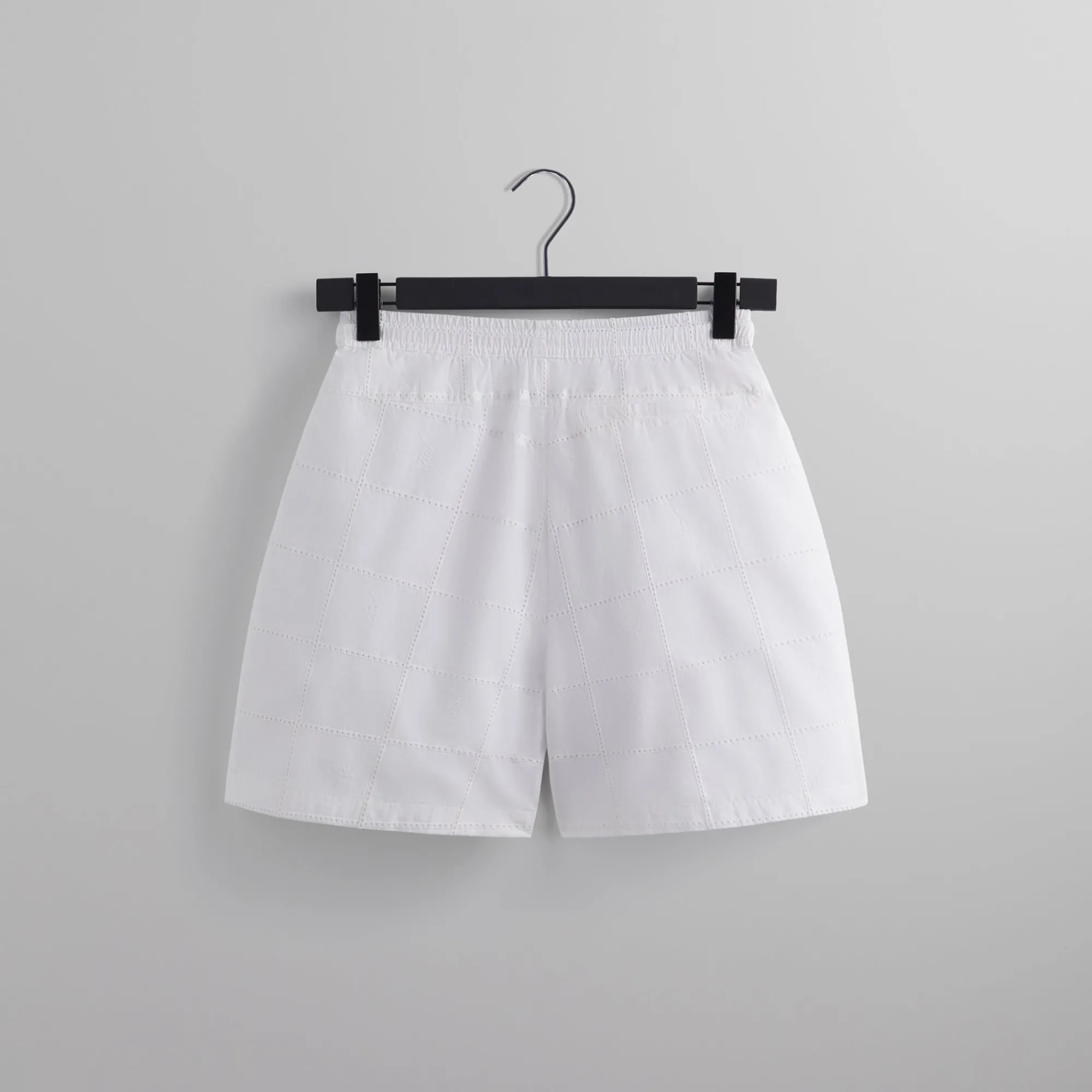 Sale Kith Windowpane Eyelet Belmont Short White