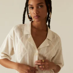 Shop Kith Women Elena Diamond Open Knit Shirt Nano