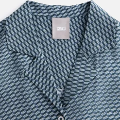 Store Kith Women Elena Monogram Silk Camp Shirt Serpentine