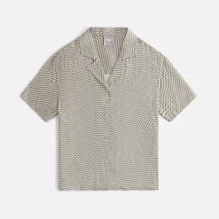 Cheap Kith Women Elena Monogram Silk Camp Shirt Verdant