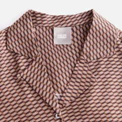 Hot Kith Women Elena Monogram Silk Camp Shirt Canvas