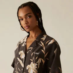 Outlet Kith Women Elena Palm Camp Shirt Incognito