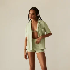 Cheap Kith Women Elena Towel Terry Shirt Stoneware