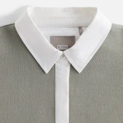 Cheap Kith Women Emery Herringbone Terry Rugby Shirt Plaster