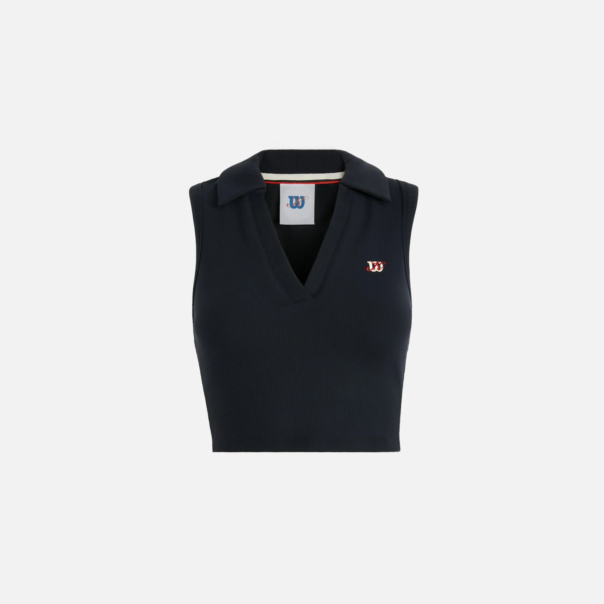 Clearance Kith Women For Wilson Rib Crop Active Polo Black