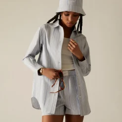 Hot Kith Women Gale Logo Stripe Shirt Orbit