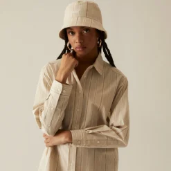 Discount Kith Women Gale Logo Stripe Shirt Canvas