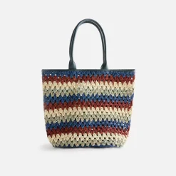 Shop Kith Women Haven Multi Raffia Crochet Tote Pebble