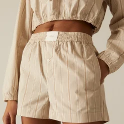Store Kith Women Ida Logo Stripe Boxer Short Canvas