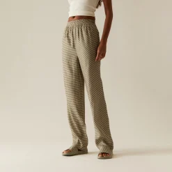 Flash Sale Kith Women Ida Monogram Silk Straight Leg Pant Verdant