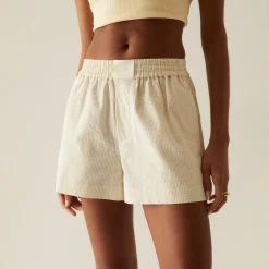 Outlet Kith Women Ida Seersucker Boxer Short Sunrise