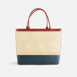 Discount Kith Women Kaden Cane Straw Tote Canvas