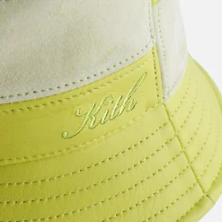 Cheap Kith Women Leather Patchwork Bucket Hat Acid Rain