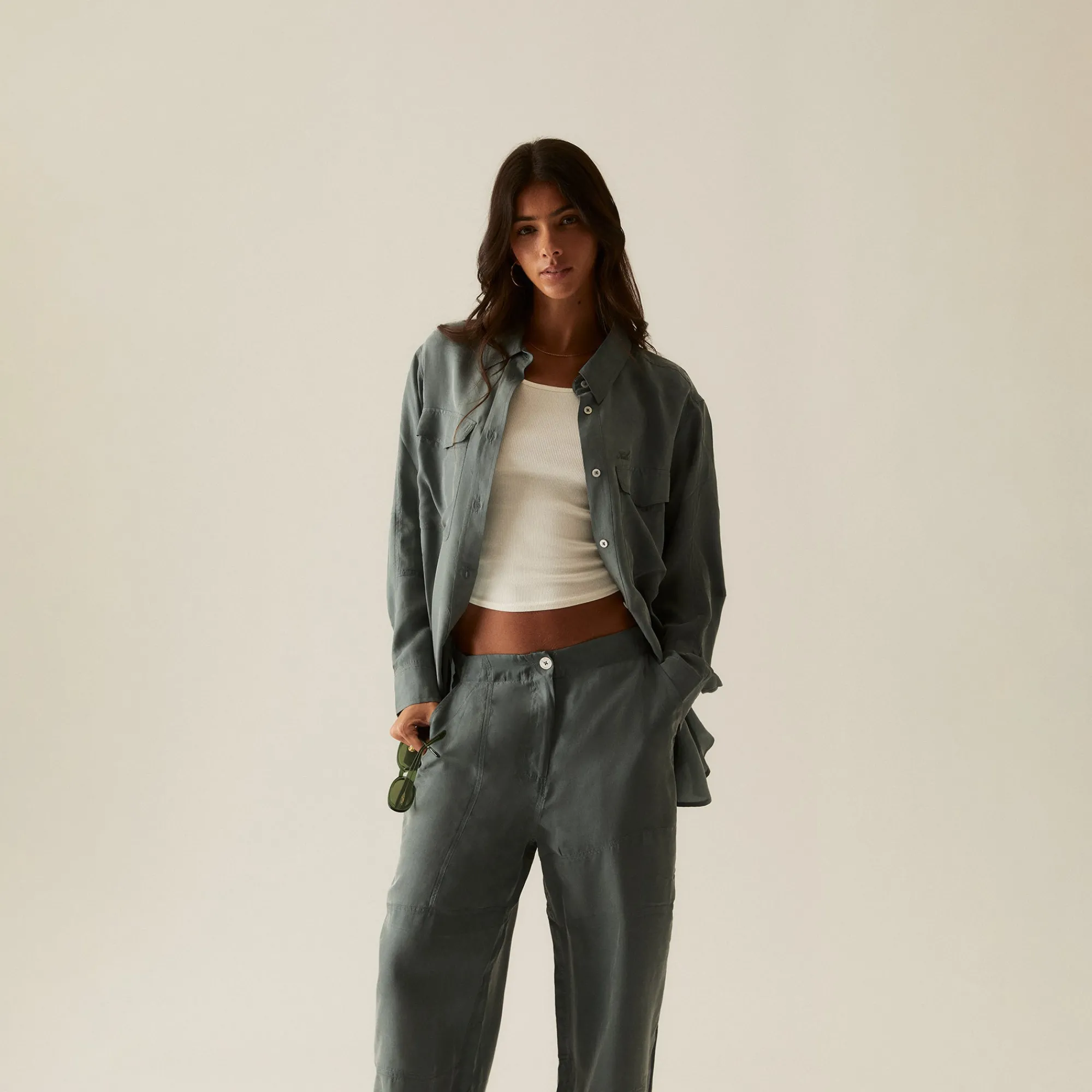 Cheap Kith Women Malin Cupro Shirt Court