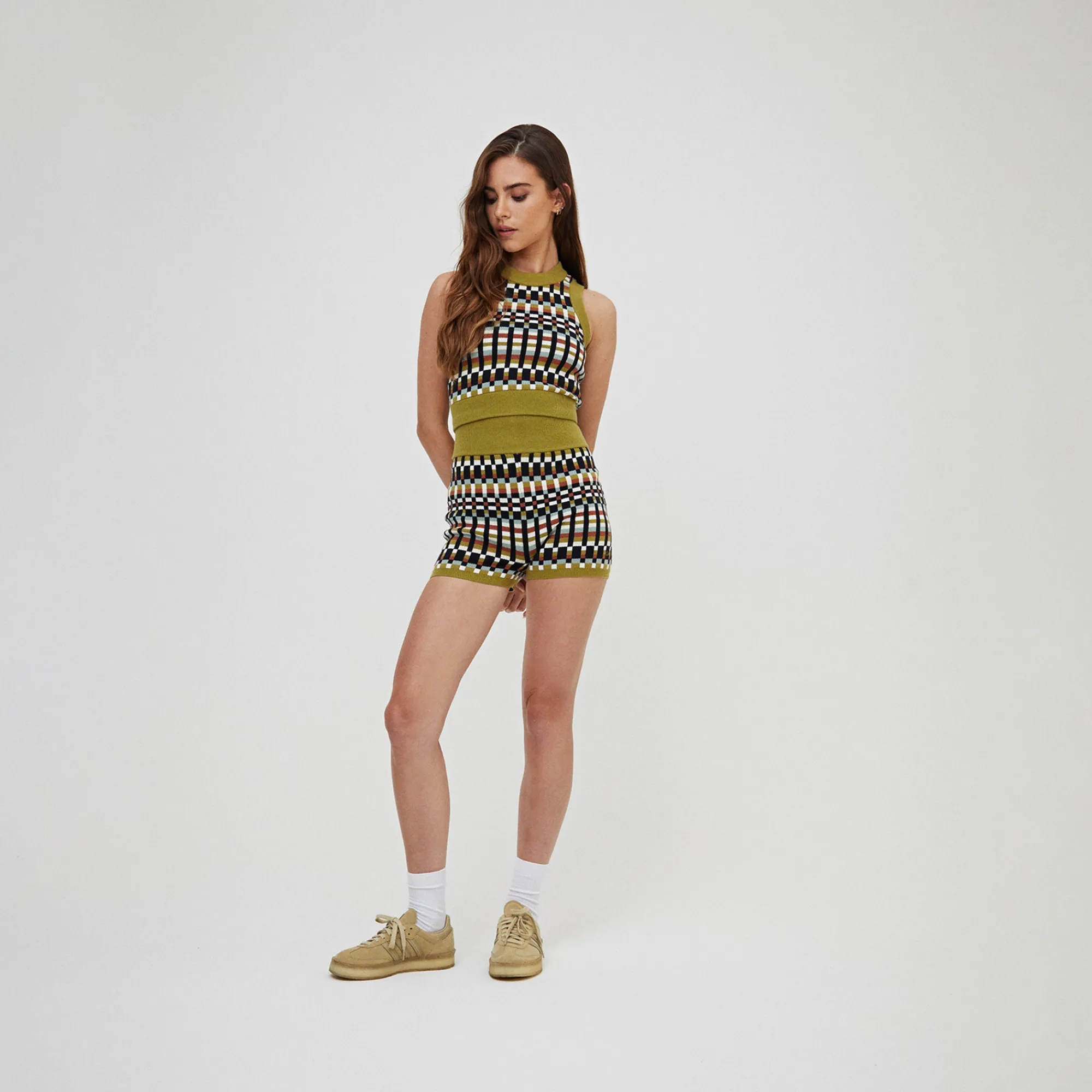 Hot Kith Women Mica Multi Check Knit Short Nano