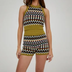 Hot Kith Women Mica Multi Check Knit Short Nano