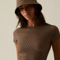 New Kith Women Mulberry Sheer Monogram Tee Canvas