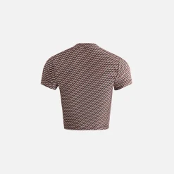 New Kith Women Mulberry Sheer Monogram Tee Canvas