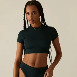 Best Sale Kith Women Mulberry Textured Logo Tee Serpentine