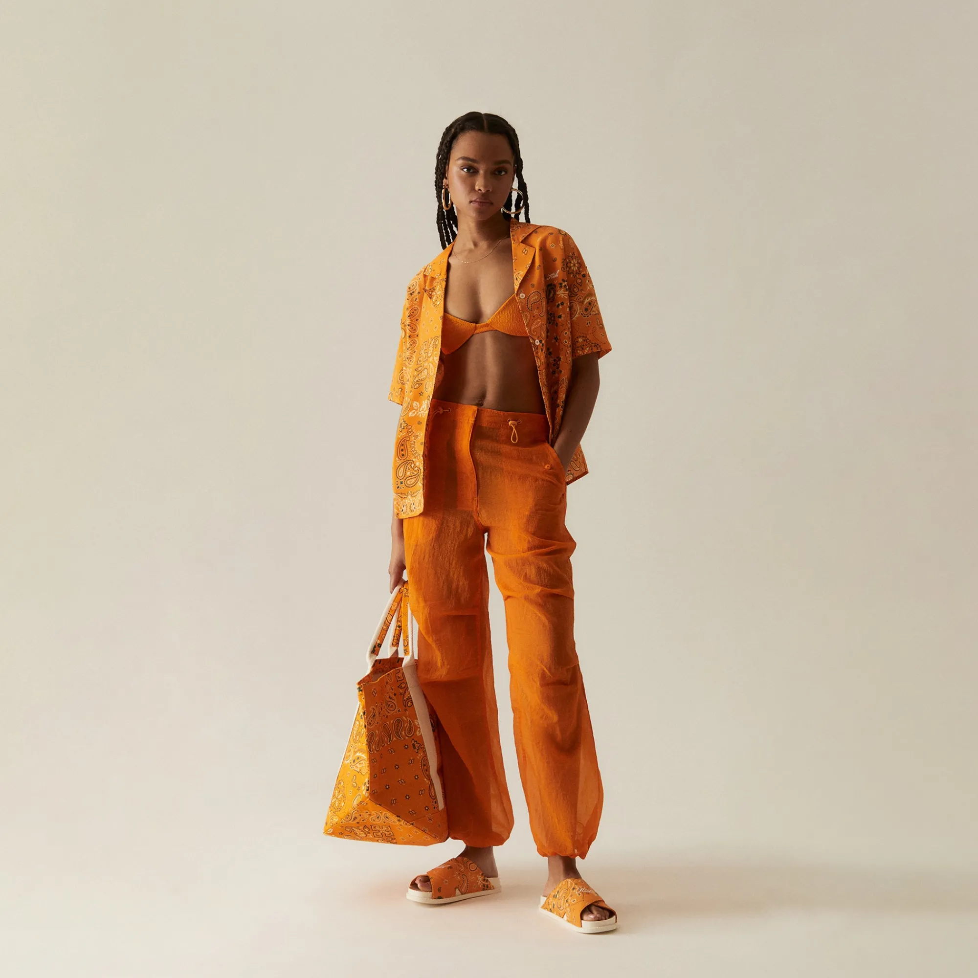 Outlet Kith Women Nuru Sheer Parachute Pant Roe