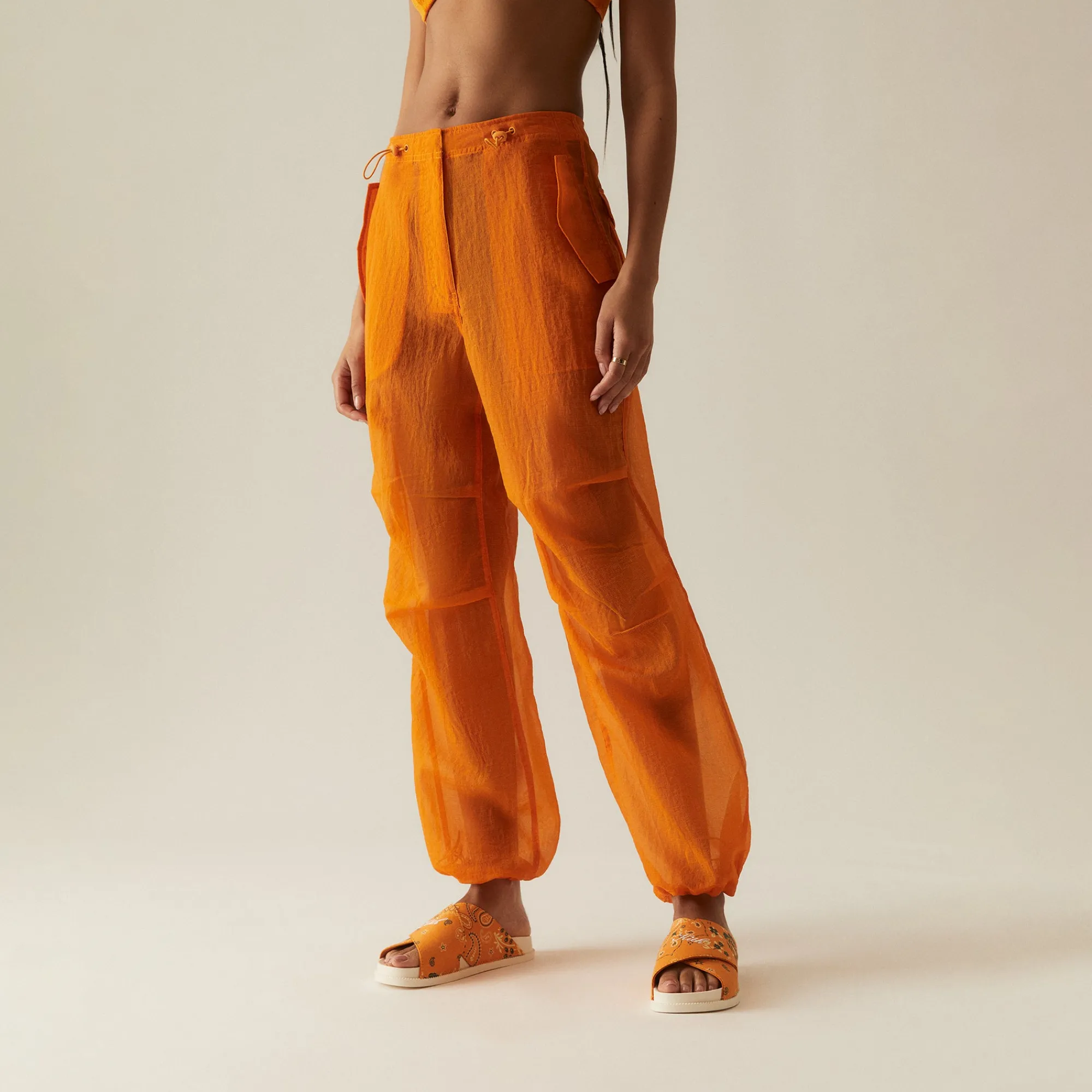 Outlet Kith Women Nuru Sheer Parachute Pant Roe