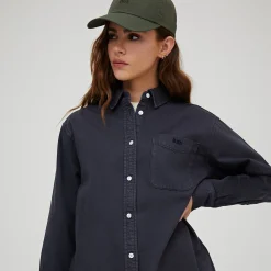 Outlet Kith Women Ora Ii Denim Shirt Washed Black