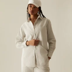Flash Sale Kith Women Ora Ii Seersucker Shirt Verdant